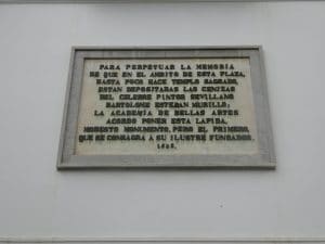 Plaza de Santa Cruz. Lápida Murillo