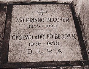 Lápida Gustavo y Valeriano Becquer